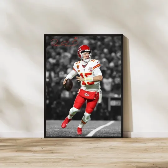 Patrick Mahomes Poster Kansas City Football Wall Art Print All Sizes