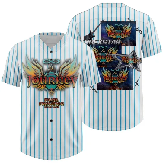 Journey The Final Frontier Tour 2026 Baseball Jersey Pinstripe Rock Band