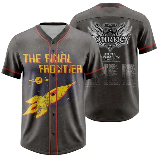 Discover Journey The Final Frontier Tour 2026 Baseball Jersey Gray Classic Rock