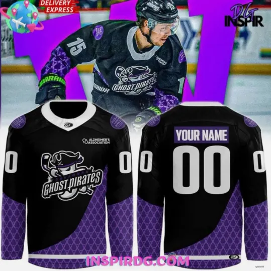 Discover Personalized Ghost Pirates Awareness 2025 Hockey Jersey Gift For Valentine
