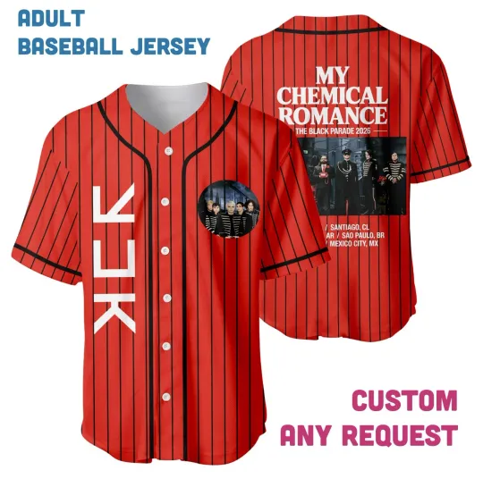 Discover The Black Parade 2026 Tour Baseball Jersey – Emo Rock Stadium Concert