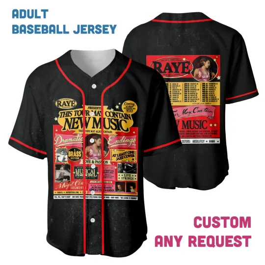 Discover RAYE Tour 2026 Music Concert Baseball  Jersey Vintage Shirt Unisex