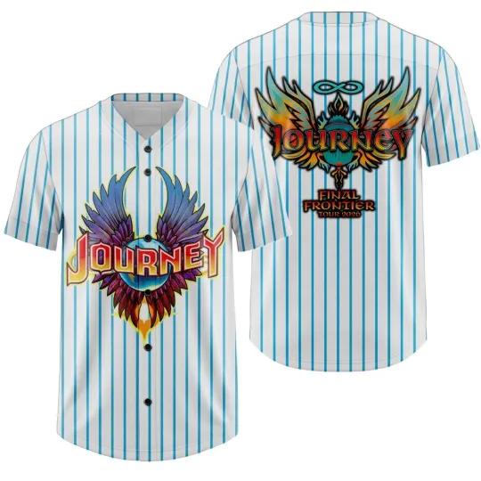 Discover Journey The Final Frontier Tour 2026 Baseball Jersey Pinstripe Rock Band T Shirt