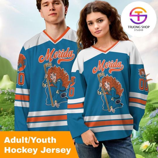 Discover Custom Disney Princess Brave Hockey Jersey, Personalized Disneyland Hockey Jersey, Hockey Team Outfit, Gift for Disney Fans