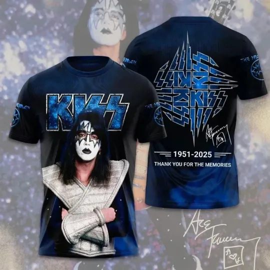 Discover Band Ace Frehley Signatures 3D Full Size Shirt Unisex