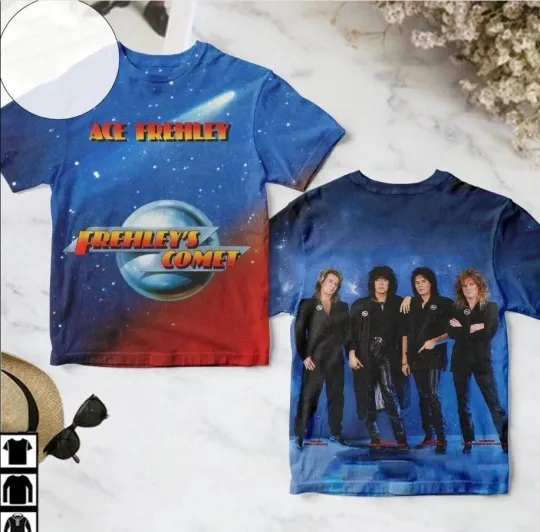 Discover R.I.P Ace Frehley Frehley's Comet Album Cover AOP 3D T-Shirt   23D1046