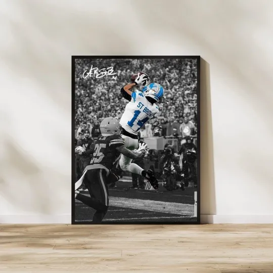 Amon-Ra St. Brown Poster Detroit Football Sports Art All Sizes