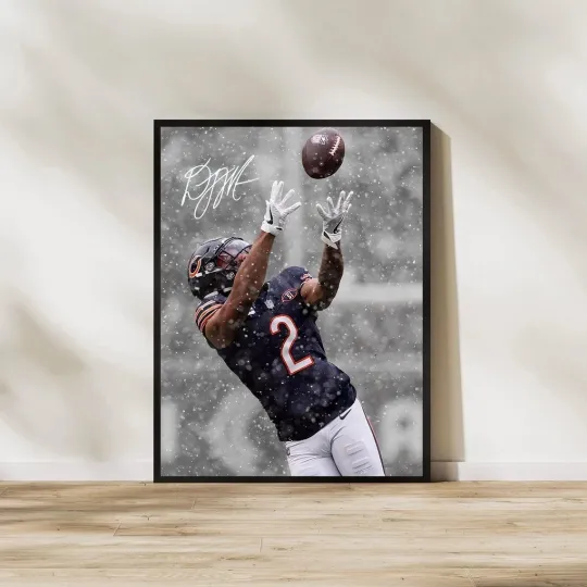 Discover DJ Moore Poster Chicago Football Sports Wall Art Decor All Sizes