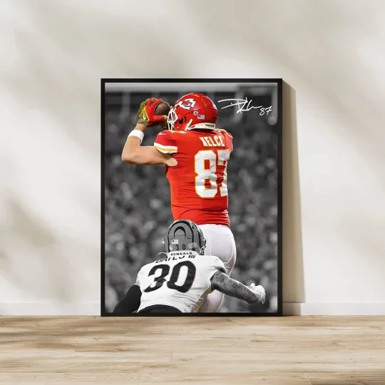 Travis Kelce Poster Kansas City Football Wall Art Decor All Sizes