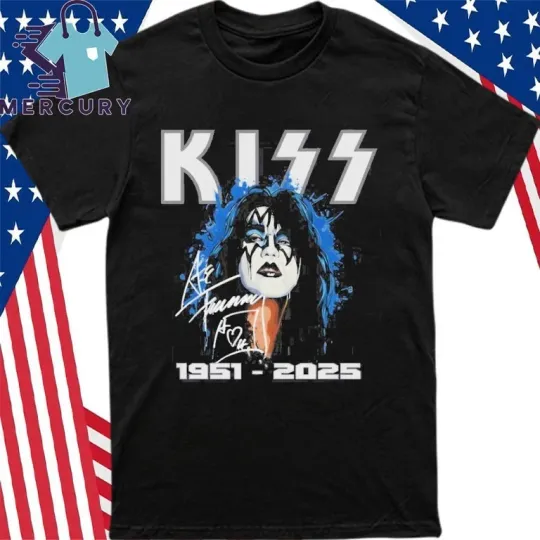 Discover Kiss Ace Frehley Signature T-Shirt 1951-2025