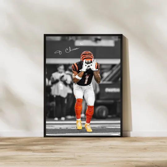 Discover Ja'Marr Chase Poster Cincinnati Football Wall Art Decor All Sizes