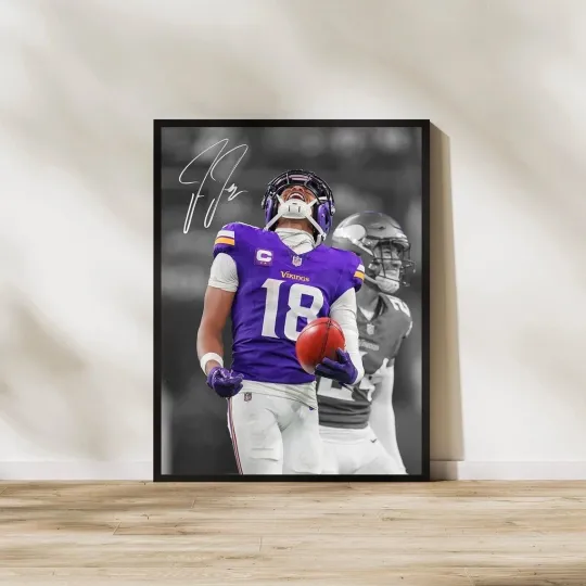 Justin Jefferson VI Poster Minnesota Football Wall Art All Sizes