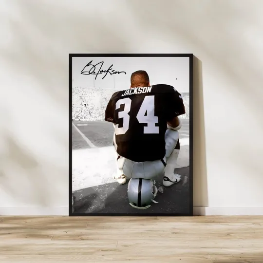 Discover Bo Jackson Poster Los Angeles Legend Football Wall Art All Sizes