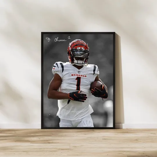 Discover Ja'Marr Chase Poster Cincinnati Football Wall Art Decor All Sizes
