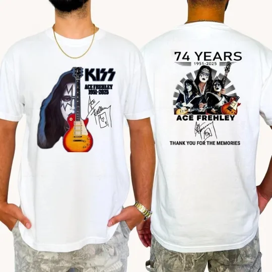 Discover Ace Frehley 1951-2025 Memories Signature Unisex Double Sided T-Shirt