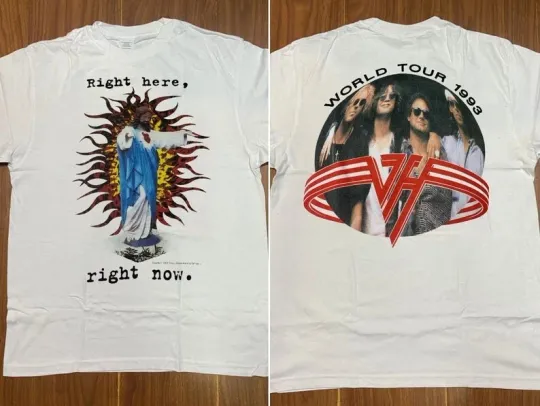 Discover 1993 Van Right Here Right Now Tour Double Sided T-Shirt