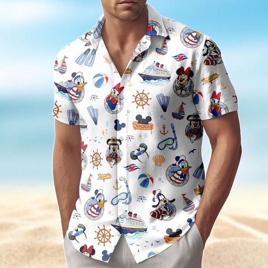 Discover Mickey Mouse Cruise Hawaiian Shirt, Disney Cruise Button Down Shirt, Disney Family Vacation Shirt, Summer Shorts, Beach Trip 2026 Tee