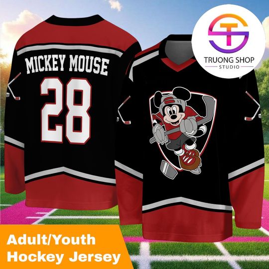 Discover Vintage Mickey Mouse Hockey Jersey, Disney Ice Hockey Sport Team Shirt, Matching Family Outfits