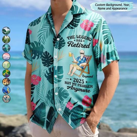 Discover The Legend Has Retired Personalized Hawaiian Shirt - Gift For Men, Grandpa, Dad, Brother, Retirement Gift, Summer Gift