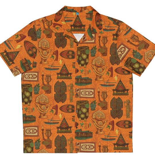 Discover SM-5XL (Orange) LE 100 2026 Polynesian Resort Tapa Inspired Aloha Shirt | Hawaiian shirt | Tiki Bar | Aloha Shirt | Hawaiiana | Trader Sam's