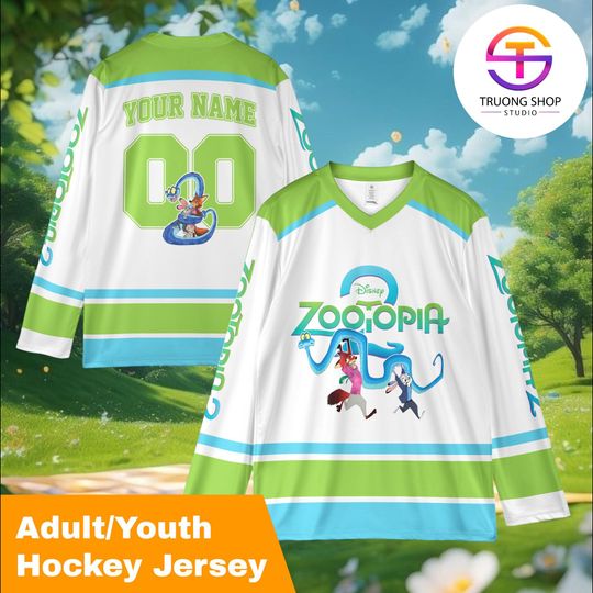 Discover Custom Zootopia Hockey Jersey  Personalized Nick & Judy Name Number Shirt