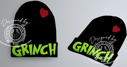 Discover funny character Heart Beanie  (Black)