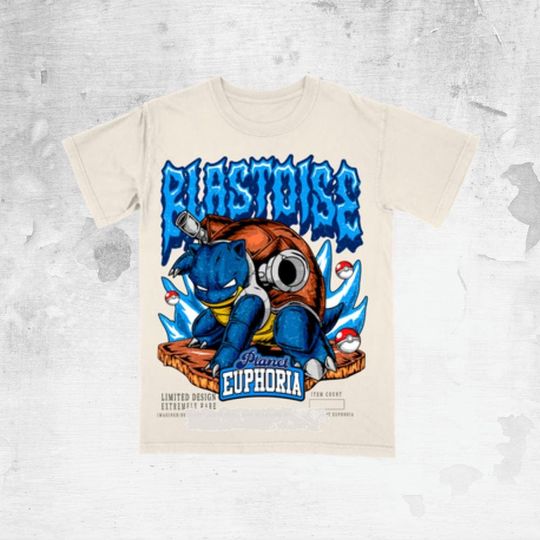 Blastoise Parody Tee | Vintage Bootleg Style Graphic Shirt | Retro Cartoon Sports Fusion Tee