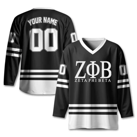 Discover Personalized Zeta Phi Beta Hockey Shirt, Greek Life Shirt