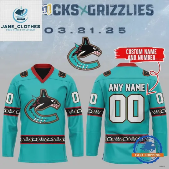 Discover Personalized Vancouver Canucks x Grizzlies 2025 Hockey Shirt Hockey Fullsize