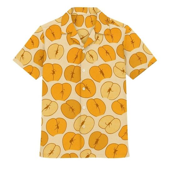 Discover Peaches Butt Hawaiian Shirt, Butt Hawaiian Shirt, Summer Vibe Tropical Hawaiian Shirt,  Short Sleeve Button Down Shirt, Funny Aloha Shirt