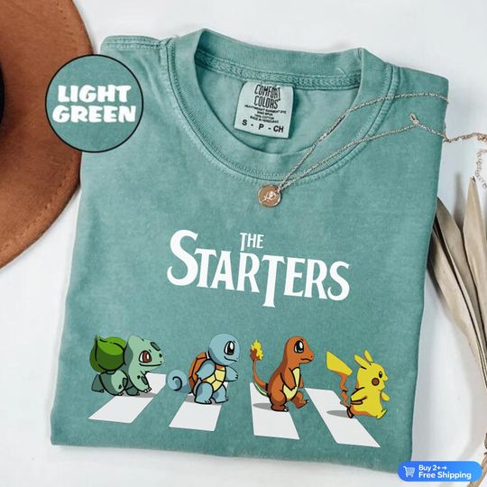 Discover The Starters PKM Shirt | Abbey Road PKM Anime Graphic Tee | Valentine T-Shirt