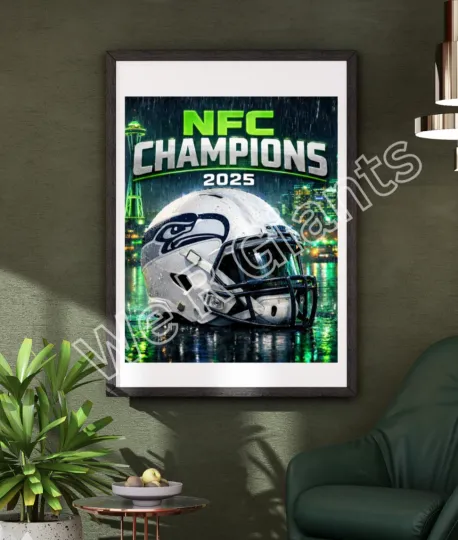 Discover Seattle Seahawks NFC Champions 2025 Poster 16x20 Wall Art Seahawks Poster