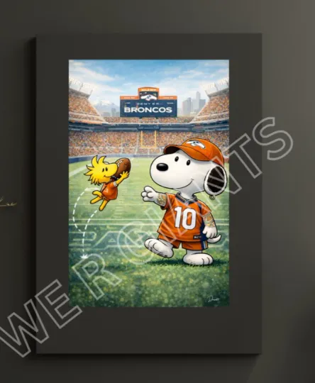 Discover Snooppy Denver Broncoss Football Poster Peanuts football Fan Wall Decor