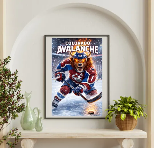 Discover COLORADO AVALANCHE Hockey- Art Print