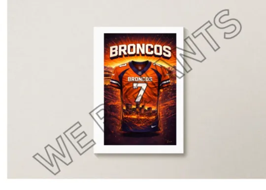 Discover Denver Broncoss #7 Elway Jersey Art Print Broncos Poster