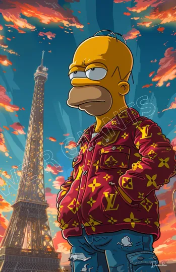 Discover L. VUITTONn X HOMER SIMPSON POSTER PRINT WALL DECOR WALL ART BY DENARDAI