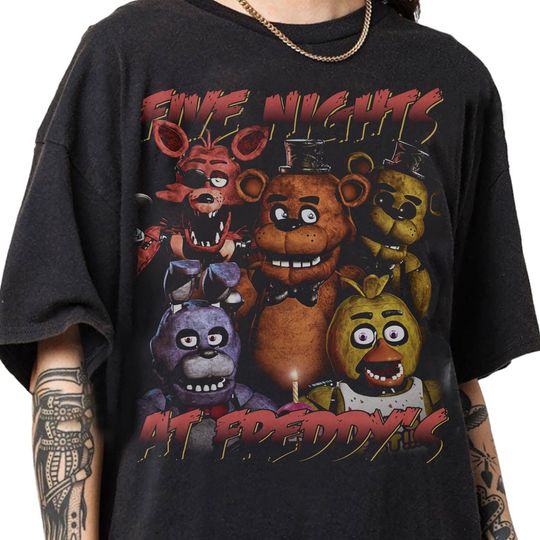 Discover Vintage 90s Bootleg Style Five Nights at Freddy's T-Shirt, Retro Five Nights at Freddy'sGifts