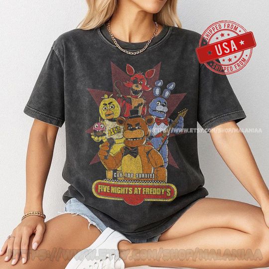Discover Five Nights at Freddy's Vintage Comfort Colors Tee T-Shirt | Retro Horror Game Graphic