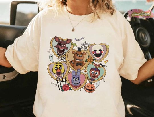 Discover Five Nights at Freddy's T-Shirt, Crop Top, Freddy Fazbear Bonnie Chica Foxy Design