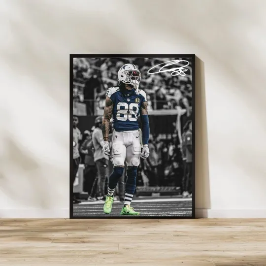 CeeDee Lamb Poster Dallas Football Wall Art Sports All Sizes