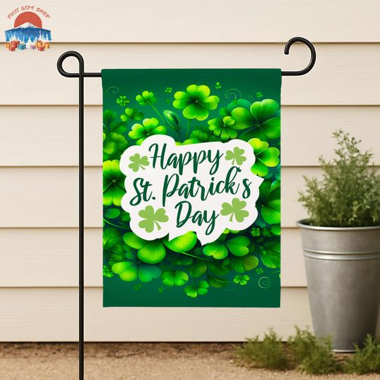 Discover Lucky Shamrock St. Patricks Day Garden Flag, Yard Decor, Outdoor Porch Display, Holiday Flag Accent for Outdoors