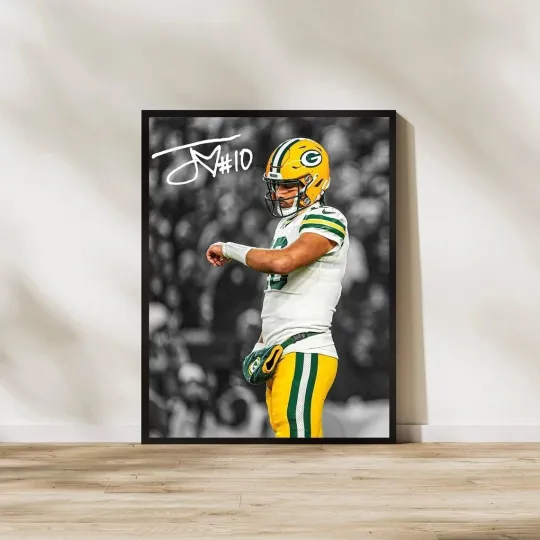 Discover Jordan Love Green Bay Poster Football Sports Wall Decor All Sizes