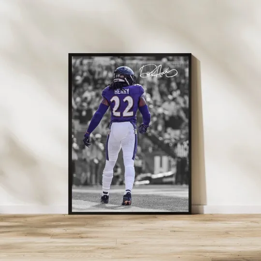 Discover Derrick Henry Poster Baltimore Football Sports Wall Decor All Sizes