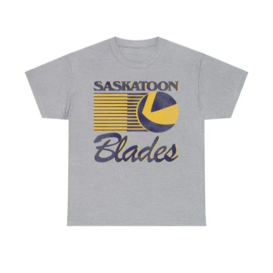 Discover Saskatoon Blades Hockey Team Nostalgic Logo T-shirt