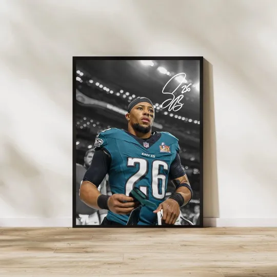 Discover Saquon Barkley Poster Philadelphia Football Wall Art Print All Sizes