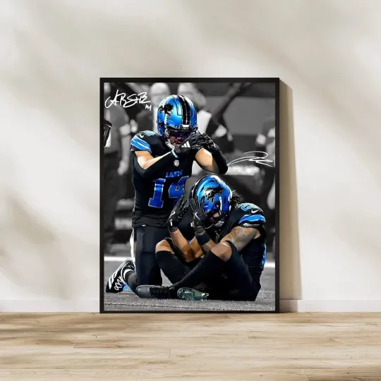 Amon-Ra St. Brown & Jahmyr Gibbs Poster Detroit Art All Sizes