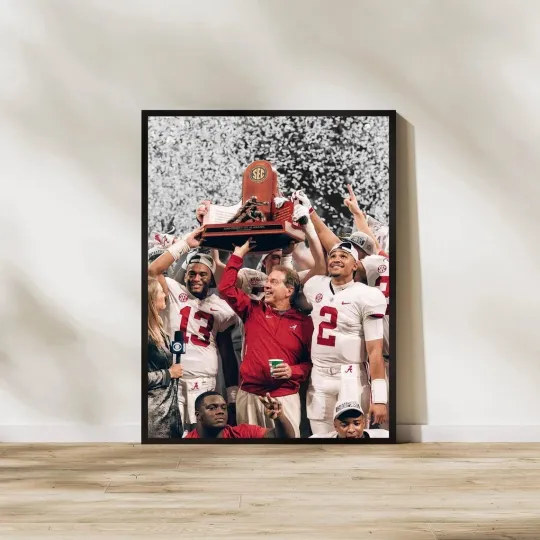 Nick Saban Albm Crimson Tide Championship Poster Football Art All Sizes