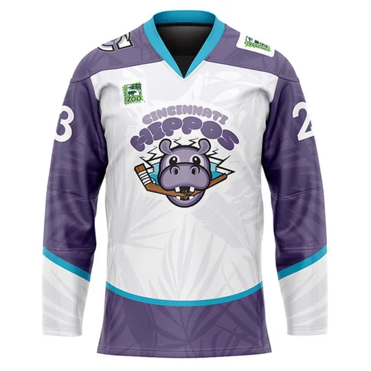 Discover Personalized Cincinnati Hippos Men's Hockey Jersey Sublimated Print