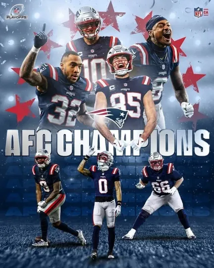Discover New England Patriots Are AFC Champions 2025 26 Head To Super Bowl LX 2026 Poster