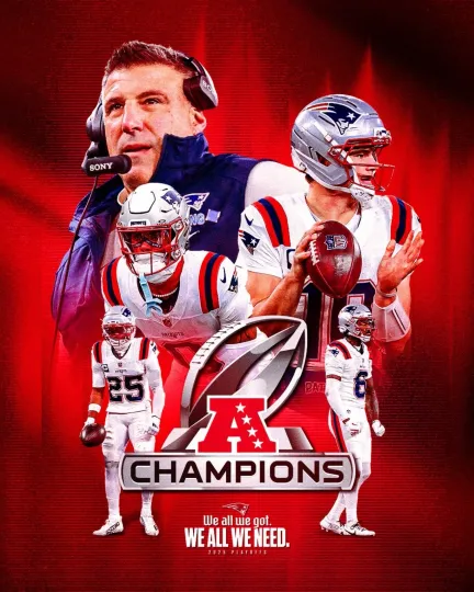 Discover Congrats New England Patriots Named To AFC Champions 2026 Super Bowl LX poster